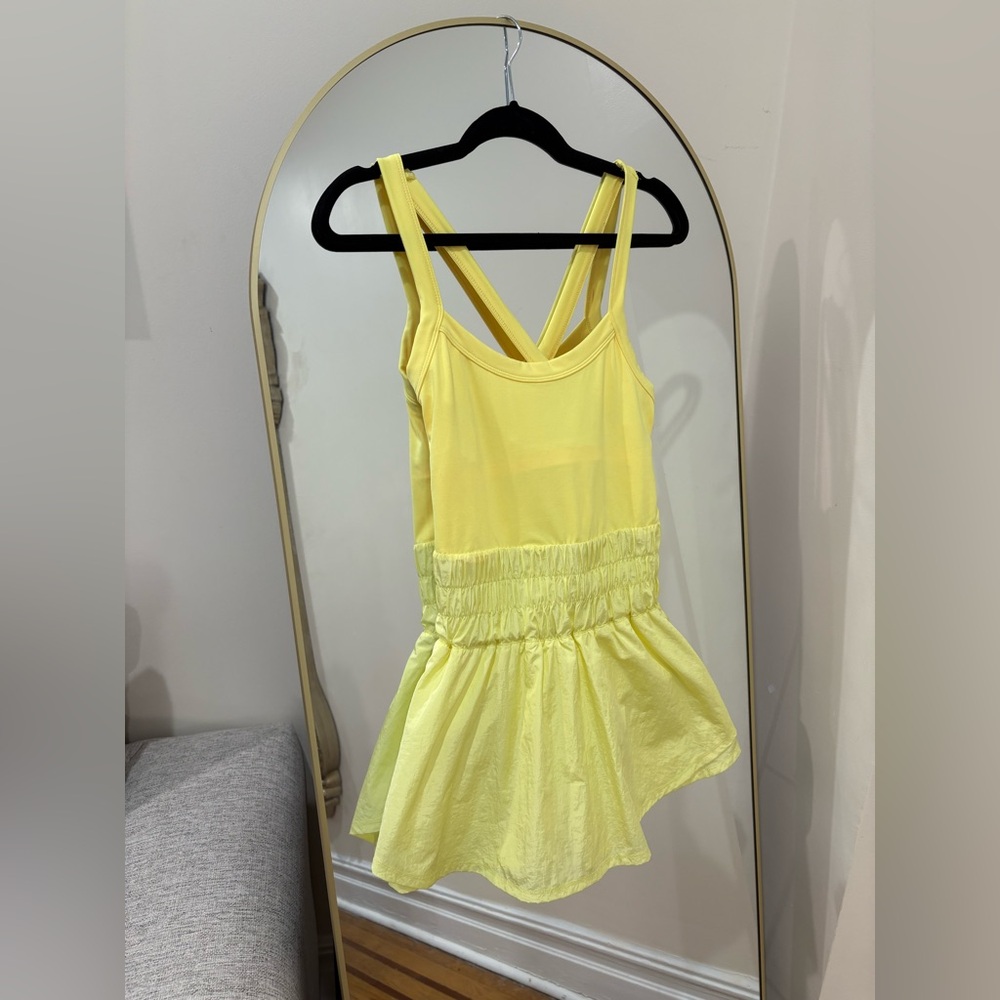 Free people movement Way Home skort romper in Lemon Verbena Medium